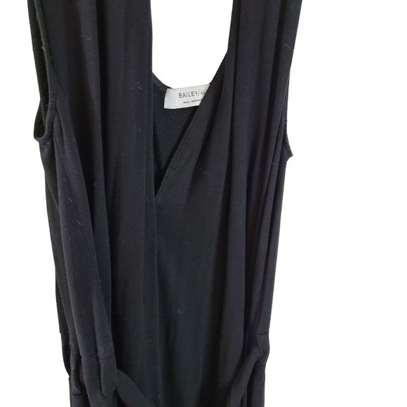 Bailey 44 Womens S Black Sleeveless Tie Front V-Neck Wrap Jumpsuit Pockets - Picture 4 of 9